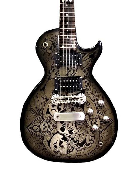 Ink Skull Guitar