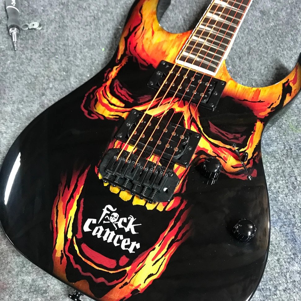 Fuck Cancer "Skull" Guitar