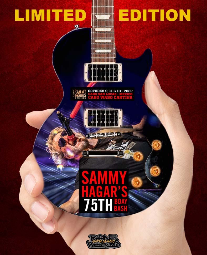 Officially Licensed, Limited Edition Sammy Hagar's 75th "Bday Bash" Mini Guitar